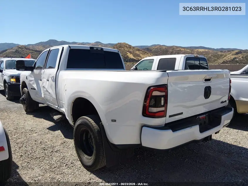 2024 Ram 3500 Big Horn 4X4 8' Box VIN: 3C63RRHL3RG281023 Lot: 45432511
