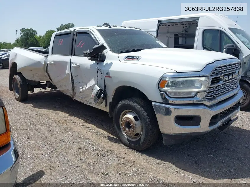 2024 Ram 3500 Laramie 4X4 8' Box VIN: 3C63RRJL2RG257838 Lot: 45450623
