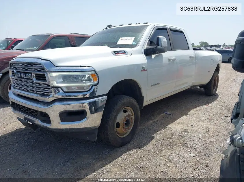 2024 Ram 3500 Laramie 4X4 8' Box VIN: 3C63RRJL2RG257838 Lot: 45450623