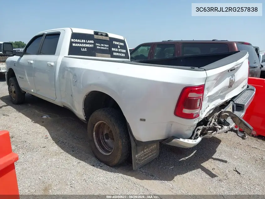 2024 Ram 3500 Laramie 4X4 8' Box VIN: 3C63RRJL2RG257838 Lot: 45450623