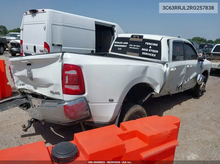 2024 Ram 3500 Laramie 4X4 8' Box VIN: 3C63RRJL2RG257838 Lot: 45450623