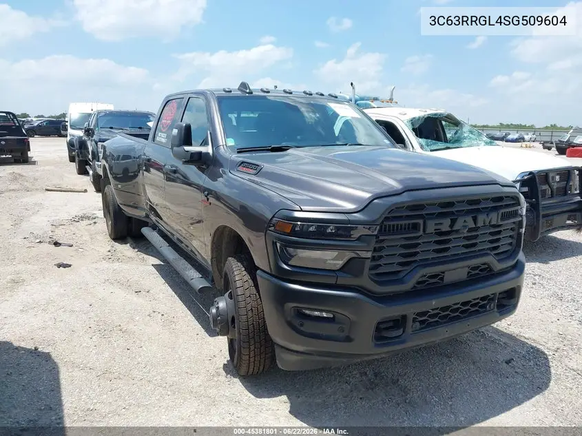 2025 Ram 3500 Tradesman 4X4 8' Box VIN: 3C63RRGL4SG509604 Lot: 45381801