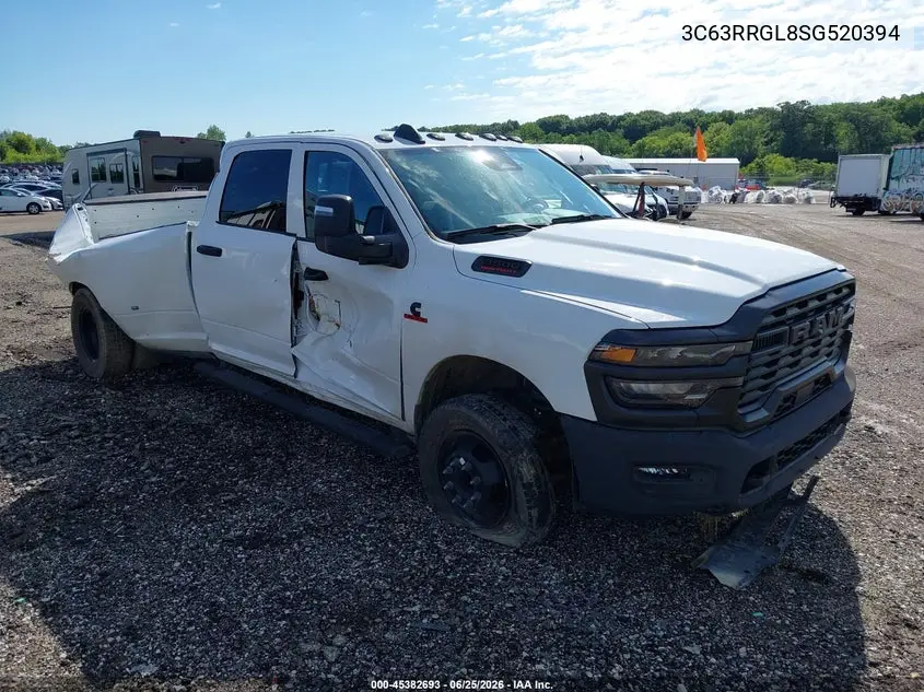 2025 Ram 3500 Tradesman 4X4 8' Box VIN: 3C63RRGL8SG520394 Lot: 45382693