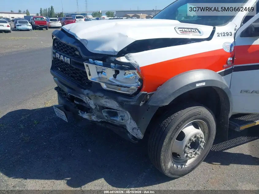 2021 Ram 4500 Chassis Tradesman/Slt VIN: 3C7WRKAL5MG662469 Lot: 45120326