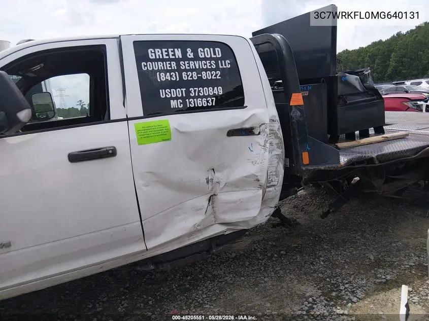 2021 Ram 4500 Chassis Tradesman/Slt/Laramie/Limited VIN: 3C7WRKFL0MG640131 Lot: 45205551