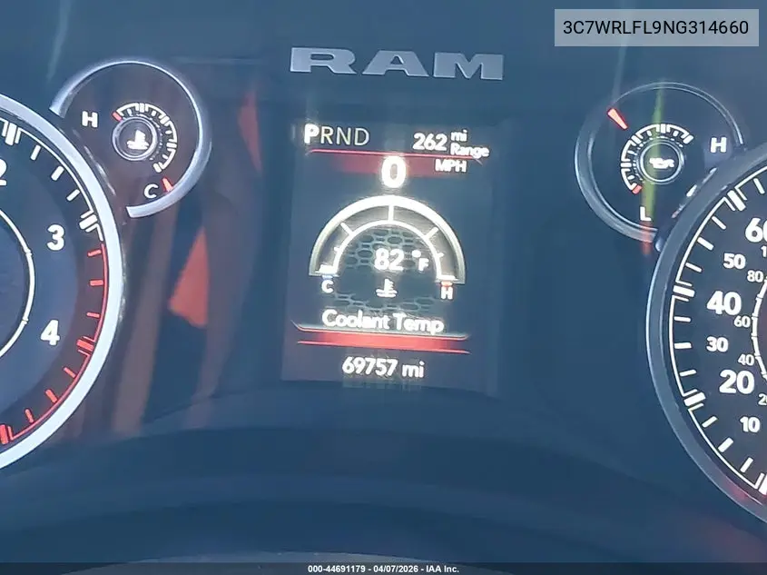 2022 Ram 4500 Chassis Tradesman/Slt/Laramie/Limited VIN: 3C7WRLFL9NG314660 Lot: 44691179