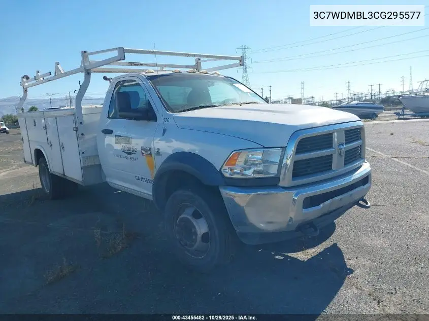 2012 Ram 5500 Chassis St/Slt VIN: 3C7WDMBL3CG295577 Lot: 43455482