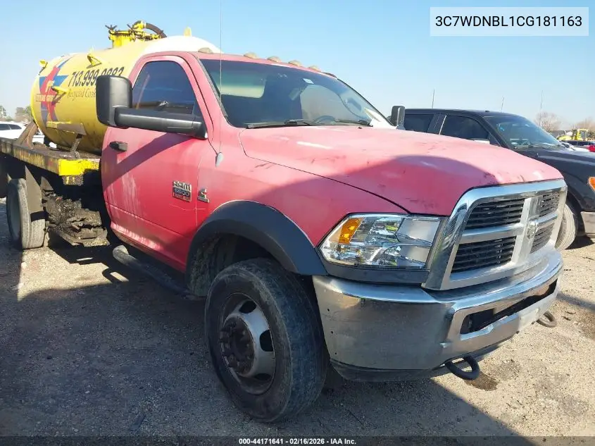 2012 Ram 5500 Chassis St/Slt VIN: 3C7WDNBL1CG181163 Lot: 44171641
