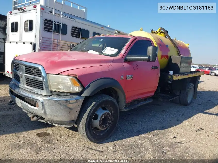 2012 Ram 5500 Chassis St/Slt VIN: 3C7WDNBL1CG181163 Lot: 44171641