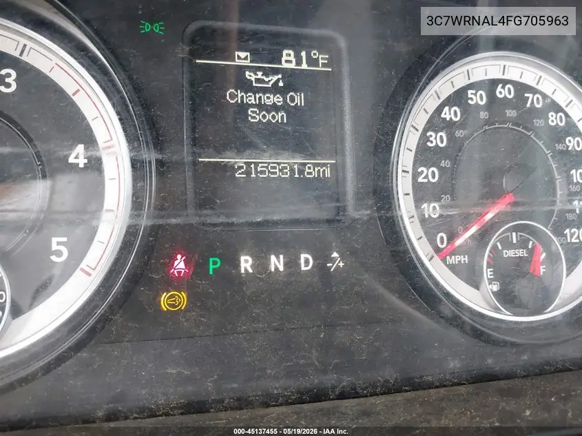 2015 Ram 5500 Chassis Tradesman/Slt VIN: 3C7WRNAL4FG705963 Lot: 45137455