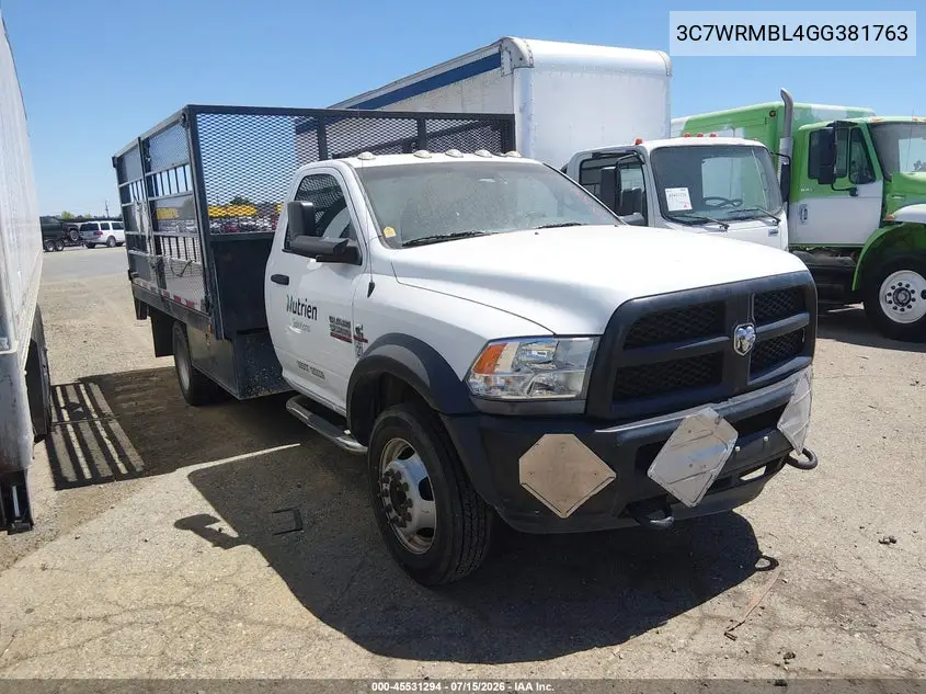 2016 Ram 5500 Chassis Tradesman/Slt VIN: 3C7WRMBL4GG381763 Lot: 45531294