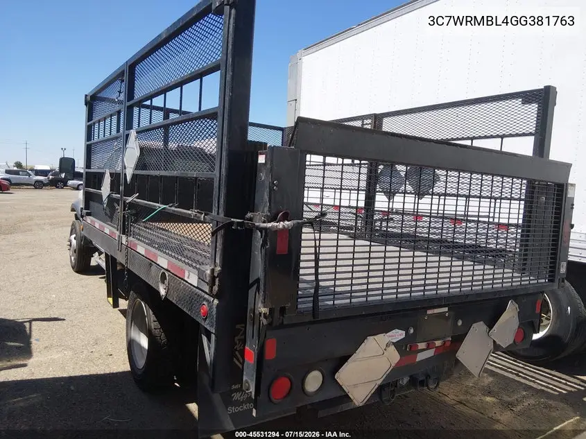 2016 Ram 5500 Chassis Tradesman/Slt VIN: 3C7WRMBL4GG381763 Lot: 45531294