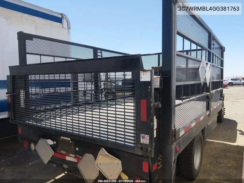 2016 Ram 5500 Chassis Tradesman/Slt VIN: 3C7WRMBL4GG381763 Lot: 45531294