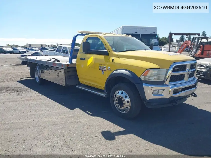 2016 Ram 5500 Chassis Tradesman/Slt VIN: 3C7WRMDL4GG203610 Lot: 45683108