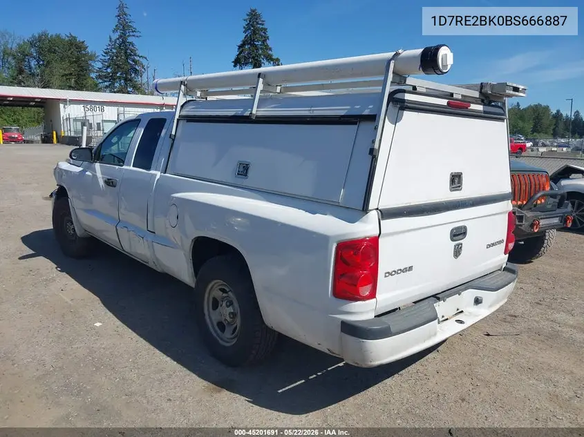 2011 Ram Dakota St VIN: 1D7RE2BK0BS666887 Lot: 45201691