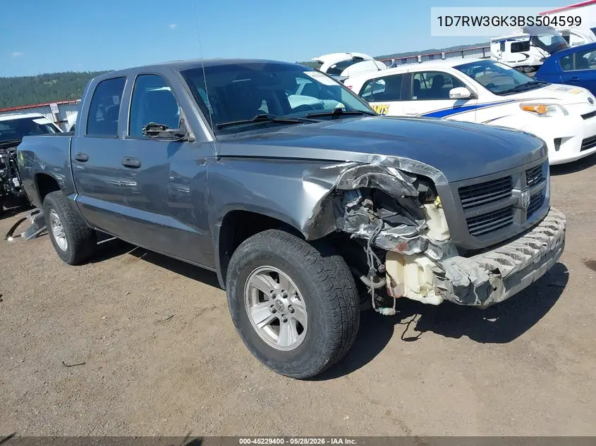 2011 Ram Dakota Sxt VIN: 1D7RW3GK3BS504599 Lot: 45229400