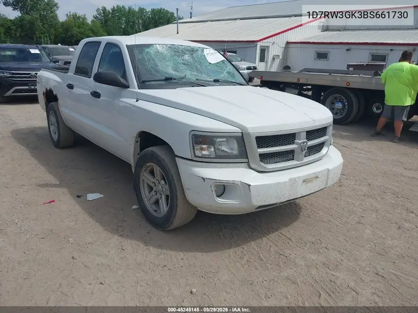 2011 Ram Dakota Bighorn/Lonestar VIN: 1D7RW3GK3BS661730 Lot: 45245145