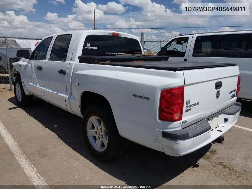 2011 Ram Dakota Bighorn/Lonestar VIN: 1D7RW3GP4BS649811 Lot: 45310234