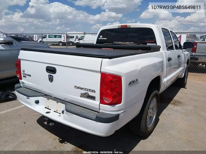 2011 Ram Dakota Bighorn/Lonestar VIN: 1D7RW3GP4BS649811 Lot: 45310234