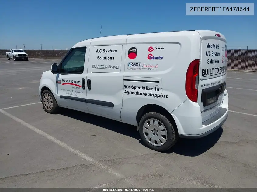 2015 Ram Promaster City Slt VIN: ZFBERFBT1F6A78644 Lot: 45378325