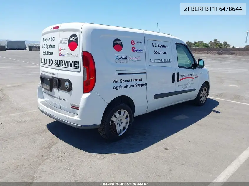 2015 Ram Promaster City Slt VIN: ZFBERFBT1F6A78644 Lot: 45378325