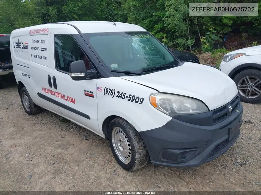 2017 Ram Promaster City Tradesman VIN: ZFBERFAB0H6G75702 Lot: 45404673