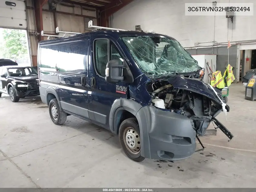 2017 Ram Promaster 1500 Low Roof 118 Wb VIN: 3C6TRVNG2HE532494 Lot: 45415609