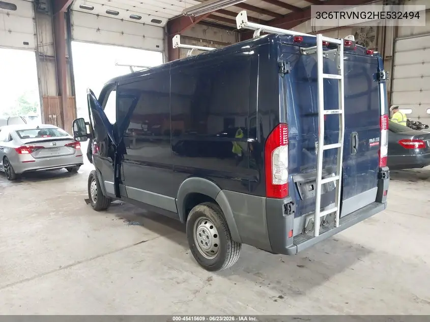 2017 Ram Promaster 1500 Low Roof 118 Wb VIN: 3C6TRVNG2HE532494 Lot: 45415609