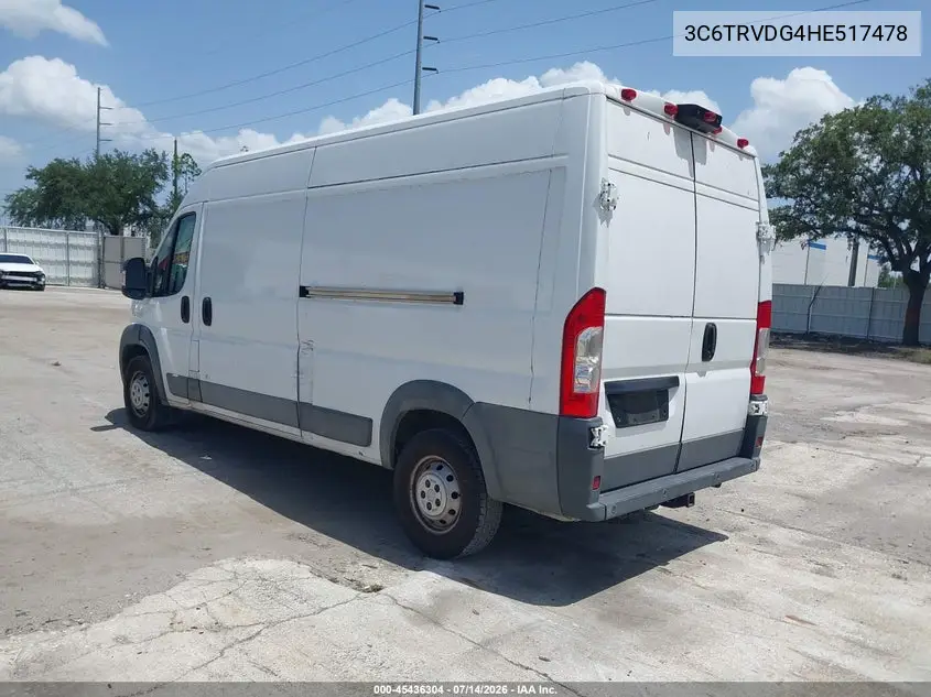 2017 Ram Promaster 2500 High Roof 159 Wb VIN: 3C6TRVDG4HE517478 Lot: 45436304