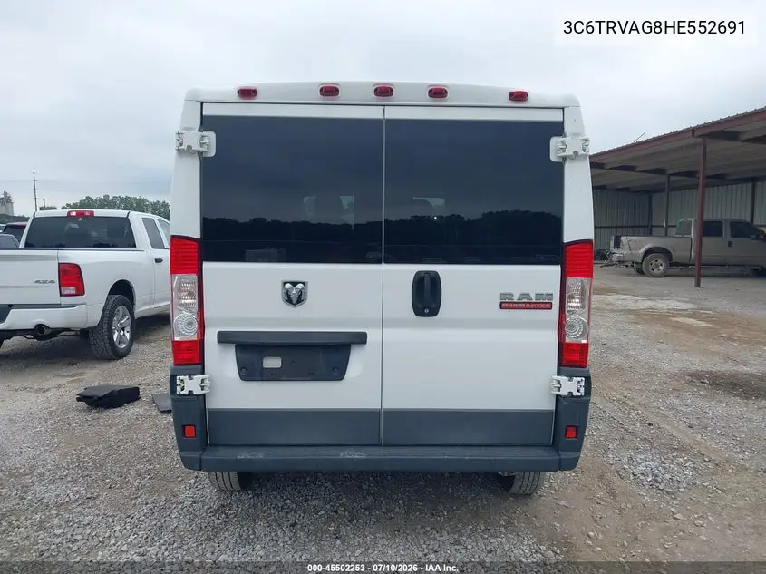 2017 Ram Promaster 1500 Low Roof 136 Wb VIN: 3C6TRVAG8HE552691 Lot: 45502253
