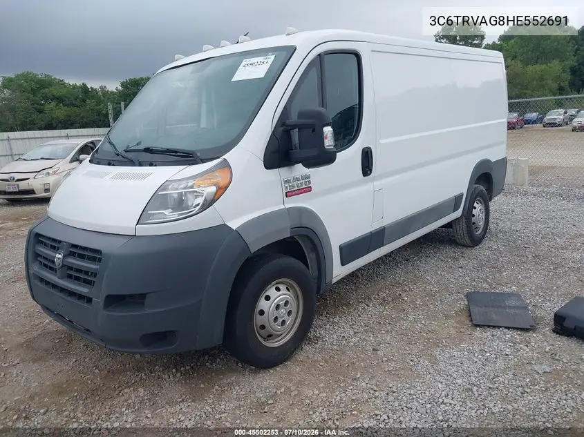 2017 Ram Promaster 1500 Low Roof 136 Wb VIN: 3C6TRVAG8HE552691 Lot: 45502253