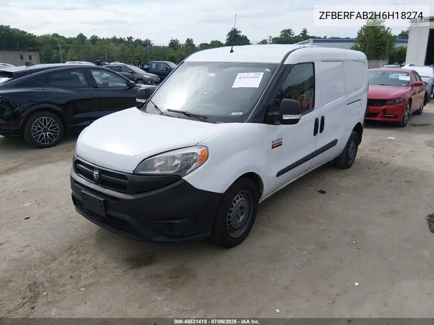 2017 Ram Promaster City Tradesman VIN: ZFBERFAB2H6H18274 Lot: 45531419