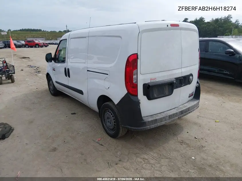 2017 Ram Promaster City Tradesman VIN: ZFBERFAB2H6H18274 Lot: 45531419