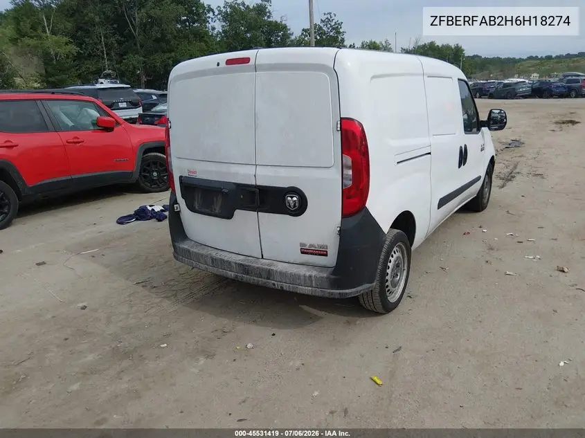 2017 Ram Promaster City Tradesman VIN: ZFBERFAB2H6H18274 Lot: 45531419