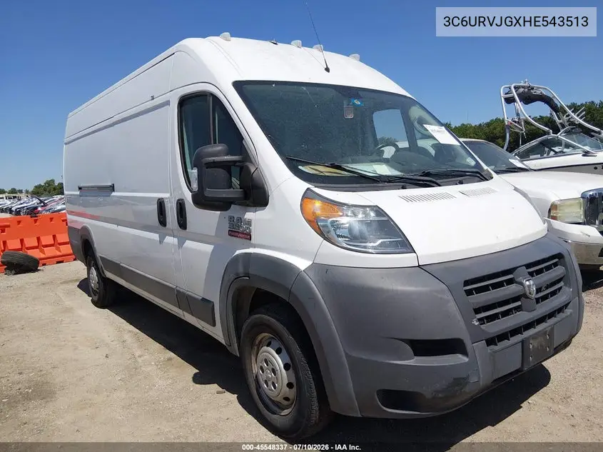 2017 Ram Promaster 3500 Cargo Van High Roof 159 Wb Ext VIN: 3C6URVJGXHE543513 Lot: 45548337