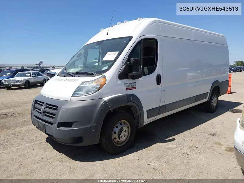 2017 Ram Promaster 3500 Cargo Van High Roof 159 Wb Ext VIN: 3C6URVJGXHE543513 Lot: 45548337