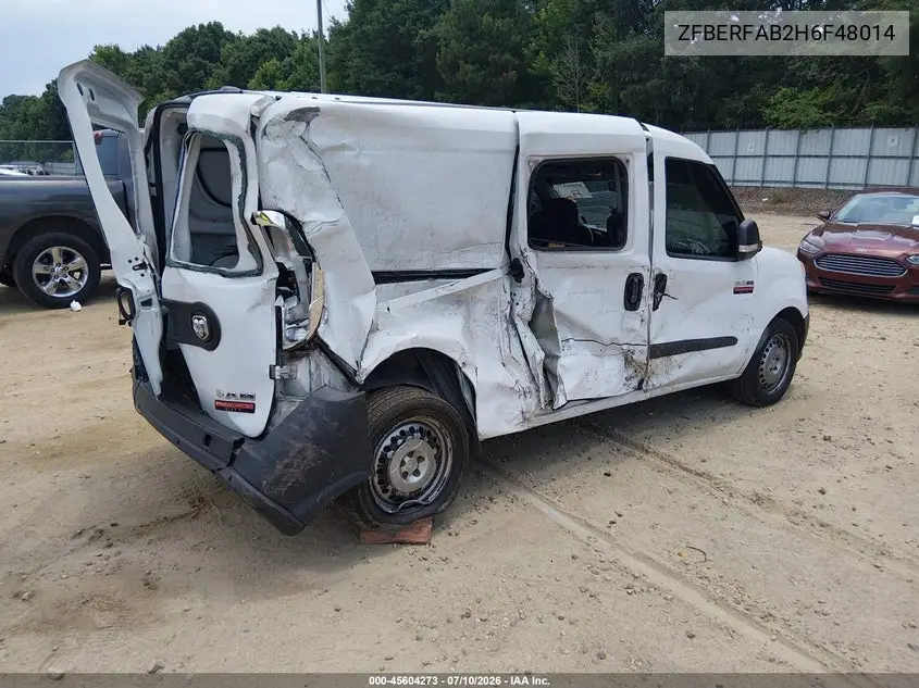 2017 Ram Promaster City Tradesman VIN: ZFBERFAB2H6F48014 Lot: 45604273