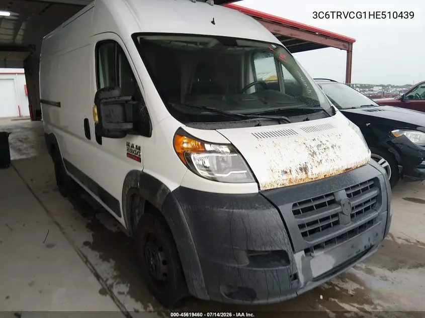 2017 Ram Promaster 2500 High Roof 136 Wb VIN: 3C6TRVCG1HE510439 Lot: 45619460