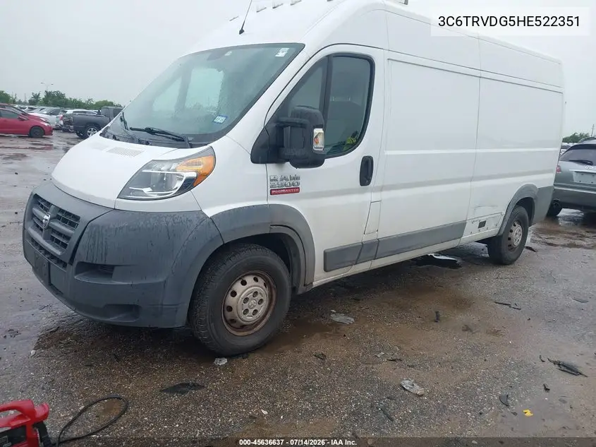 2017 Ram Promaster 2500 High Roof 159 Wb VIN: 3C6TRVDG5HE522351 Lot: 45636637
