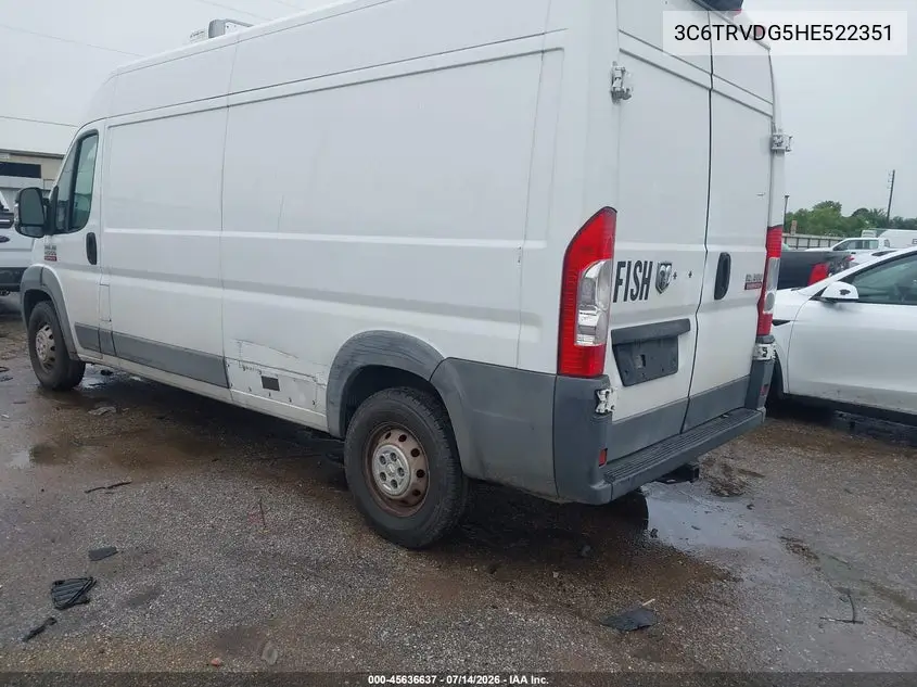 2017 Ram Promaster 2500 High Roof 159 Wb VIN: 3C6TRVDG5HE522351 Lot: 45636637