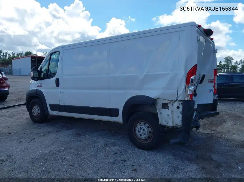 3C6TRVAGXJE155344 2018 Ram Promaster 1500 Low Roof 136 Wb