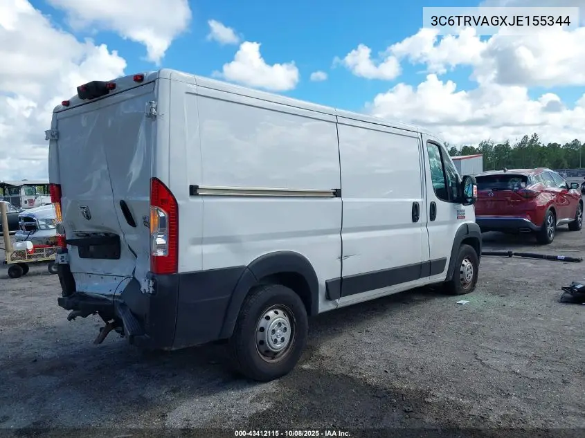 3C6TRVAGXJE155344 2018 Ram Promaster 1500 Low Roof 136 Wb