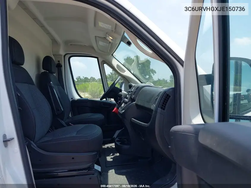 2018 Ram Promaster 3500 High Roof 159 Wb VIN: 3C6URVHGXJE150736 Lot: 45417397