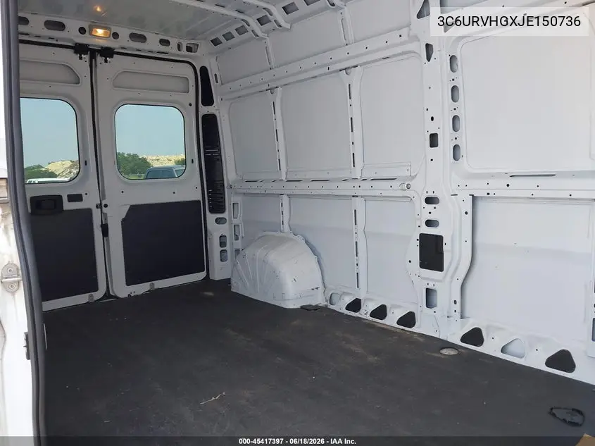 2018 Ram Promaster 3500 High Roof 159 Wb VIN: 3C6URVHGXJE150736 Lot: 45417397