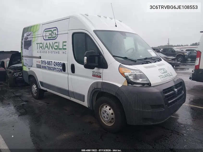 2018 Ram Promaster 1500 High Roof 136 Wb VIN: 3C6TRVBG6JE108553 Lot: 45611922