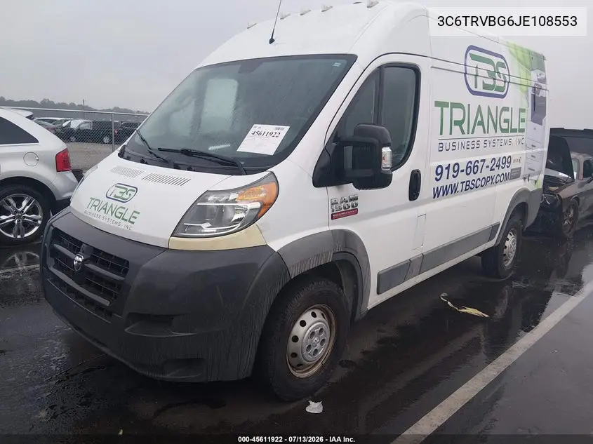 2018 Ram Promaster 1500 High Roof 136 Wb VIN: 3C6TRVBG6JE108553 Lot: 45611922