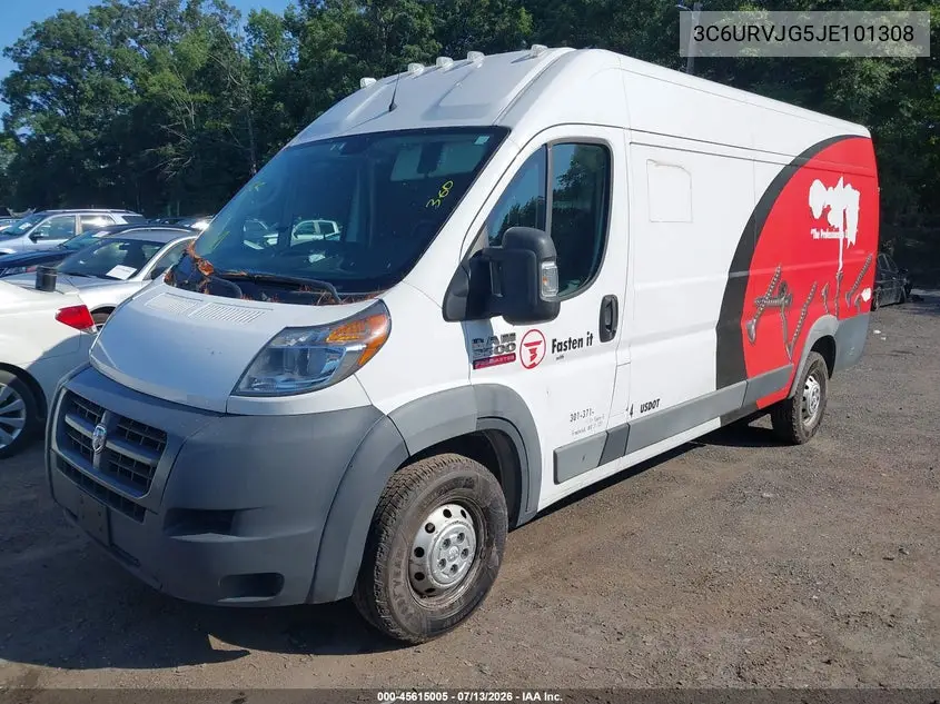 2018 Ram Promaster 3500 Cargo Van High Roof 159 Wb Ext VIN: 3C6URVJG5JE101308 Lot: 45615005