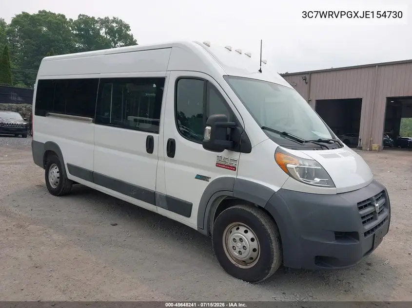 2018 Ram Promaster 2500 Window Van High Roof 159 Wb VIN: 3C7WRVPGXJE154730 Lot: 45648241