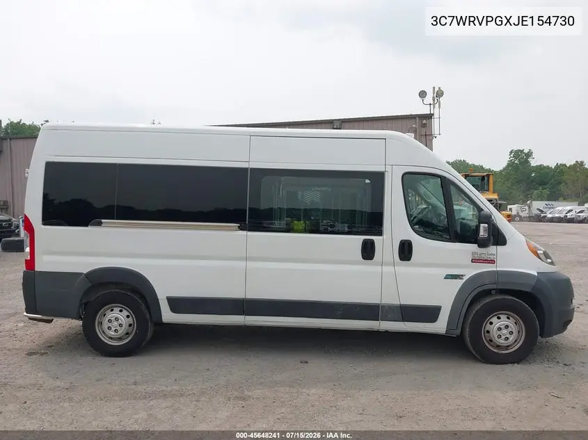 2018 Ram Promaster 2500 Window Van High Roof 159 Wb VIN: 3C7WRVPGXJE154730 Lot: 45648241