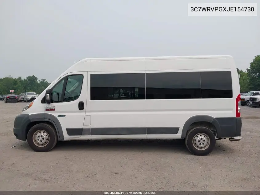 2018 Ram Promaster 2500 Window Van High Roof 159 Wb VIN: 3C7WRVPGXJE154730 Lot: 45648241
